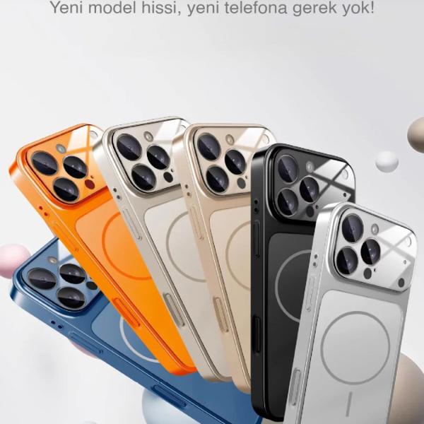 iPhone Telefonunuzu 17 Pro Max Görünümüne Çeviren Magsafe Özellikli Glass Telefon Kılıfı