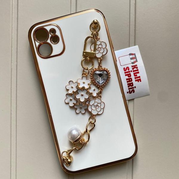 İphone Uyumlu İnci Taşlı Kılıf