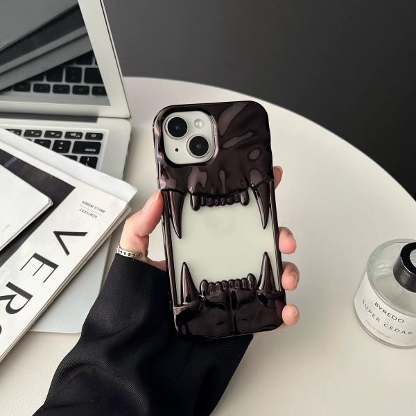 iPhone Uyumlu Kaplan Diş Çerçeve Desenli Silikon Kılıf