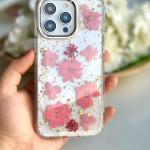 iPhone Uyumlu Pembe Canlı Çiçek Telefon Kılıf