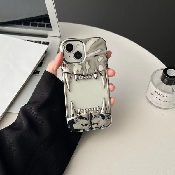 iPhone Uyumlu Kaplan Diş Çerçeve Desenli Silikon Kılıf