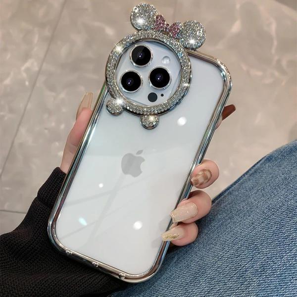 iPhone Uyumlu Minnie Mouse Taşlı Kılıf